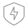 Grey security and lightning icon